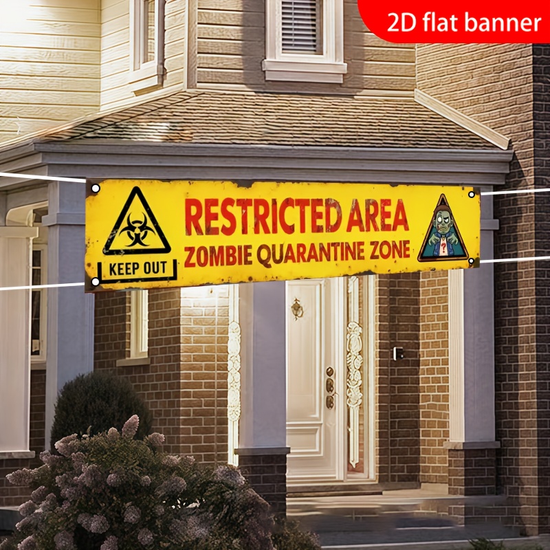 Zombie Party Games - Un banner plano 2D para decoración
