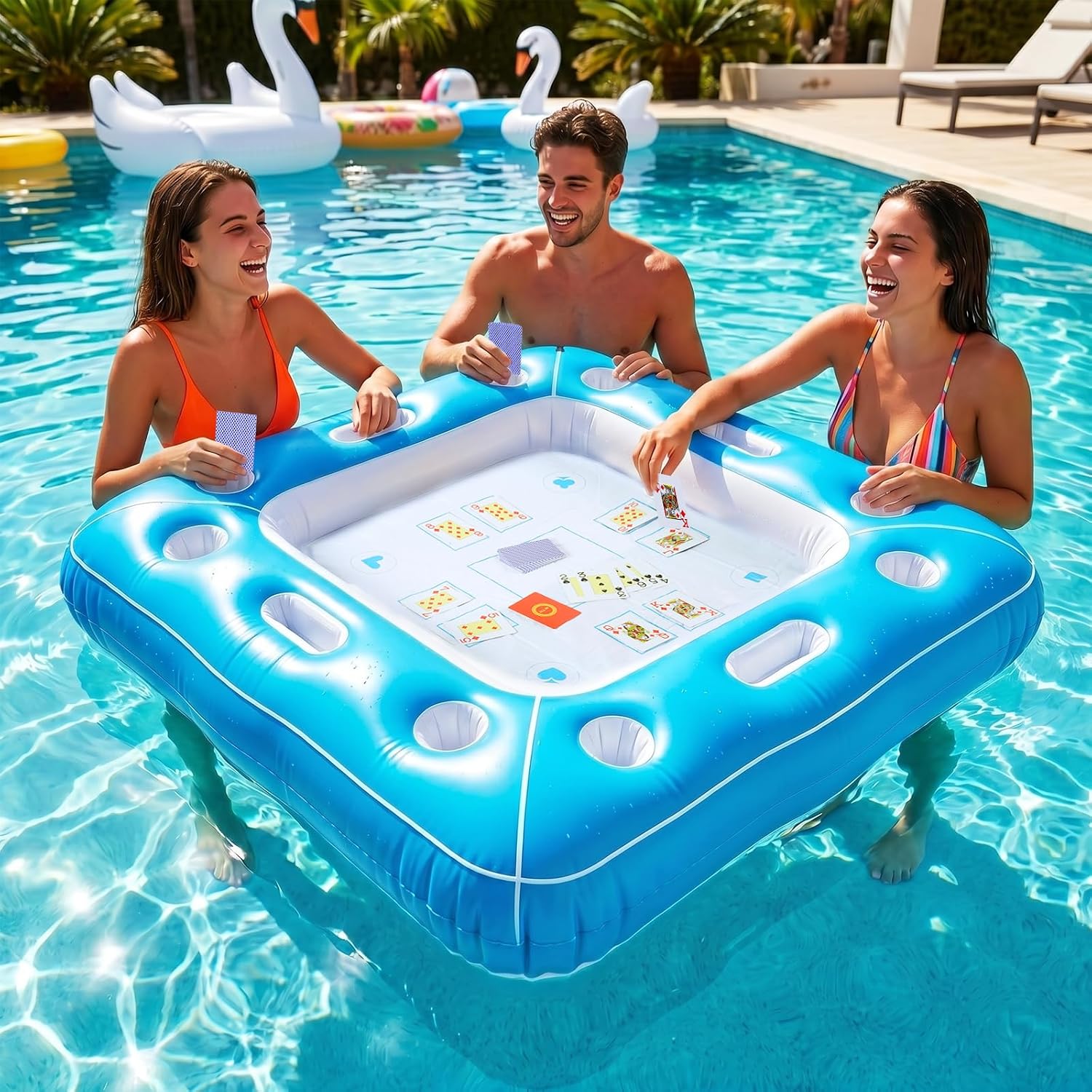 Party Games Using Cards - Mesa de Juego Inflable Flotante Impermeable