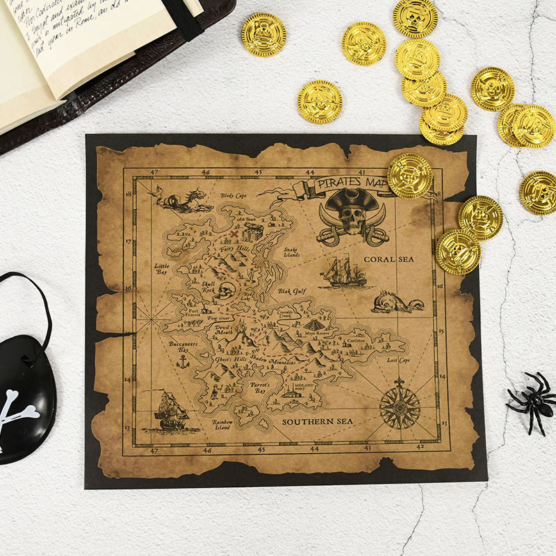 Party Games No Supplies - Mapa de Búsqueda del Tesoro Pirata,